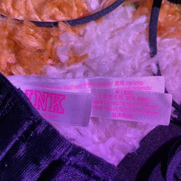 PINK VS Lace Halter Top in Black - Picture 4 of 5